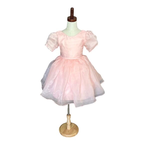 NNJXD | Blush | FLOWER GIRL PUFF SLEEVES ORGANZA DRESS - Picture 5 of 15